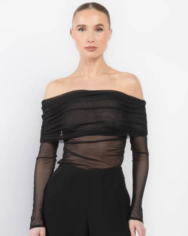 Mesh Off-Shoulder Top sold by TNT Fashion