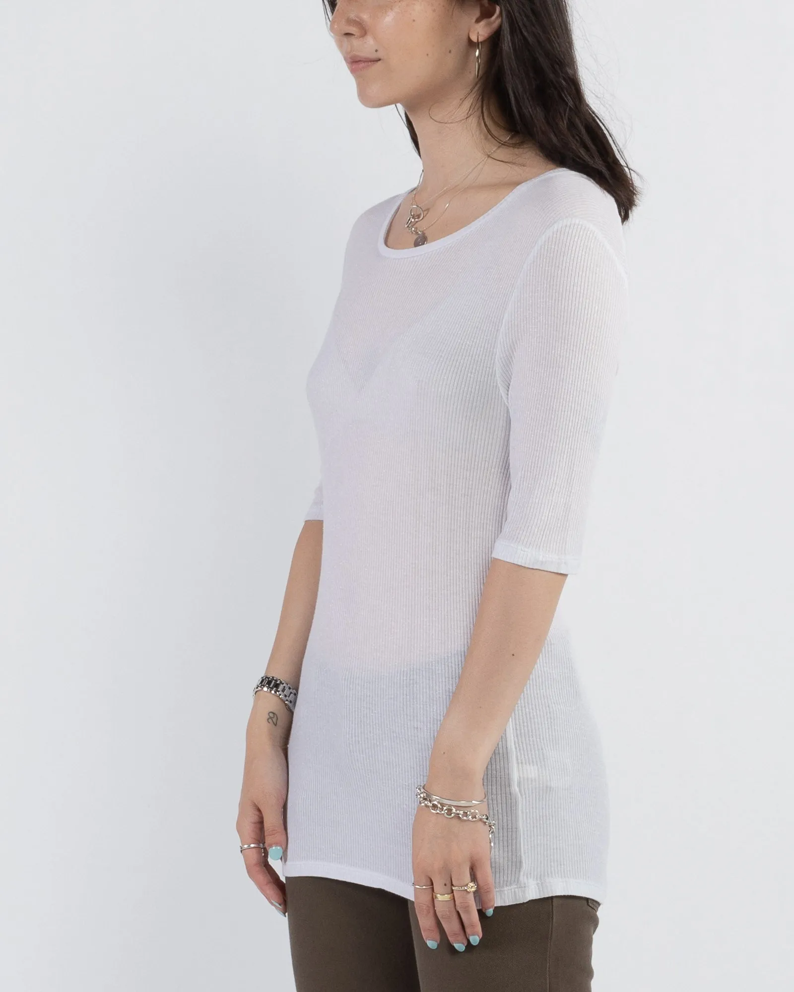 Ribbed Elbow Sleeve Top sold by TNT Fashion product image thumbnail 2
