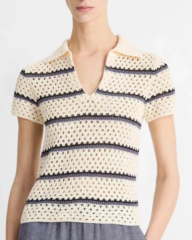 Macrame Stripe Henley sold by TNT Fashion