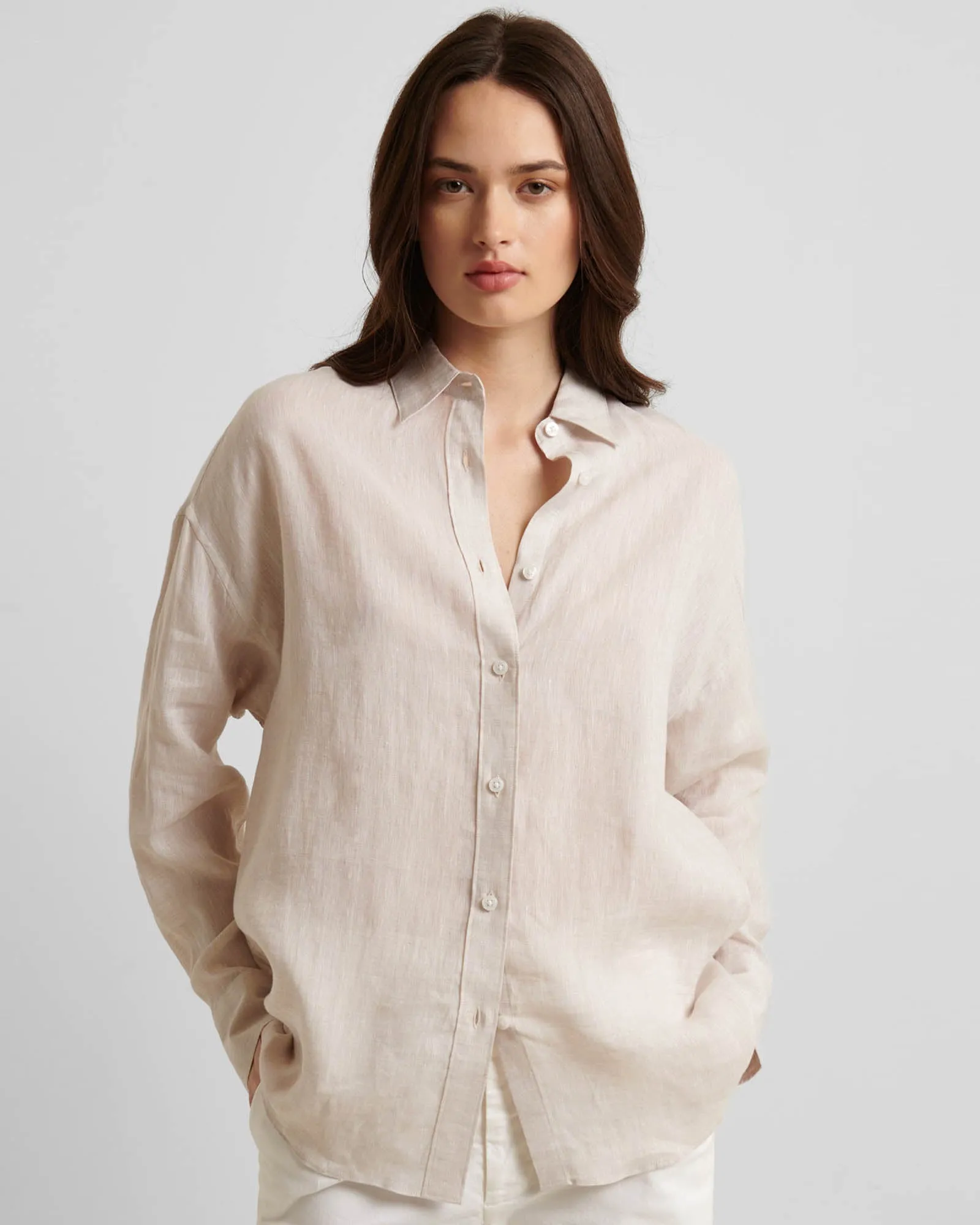 Linen Boyfriend Shirt sold by TNT Fashion product image thumbnail 3