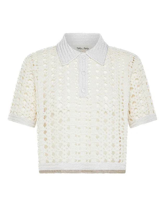 Crochet Crop Polo sold by TNT Fashion