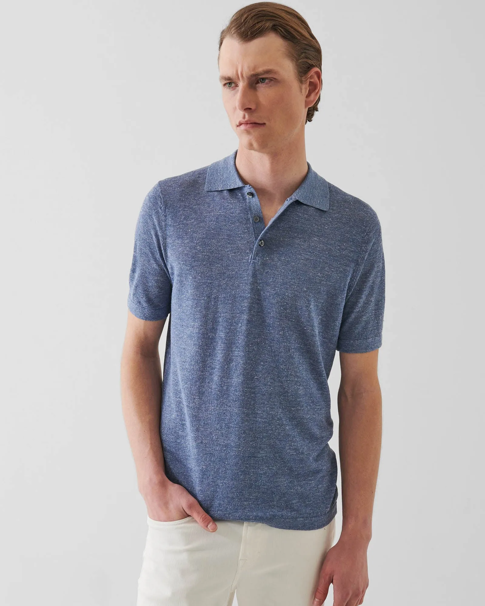 Short Sleeve Linen Silk Polo sold by TNT Fashion product image thumbnail 2