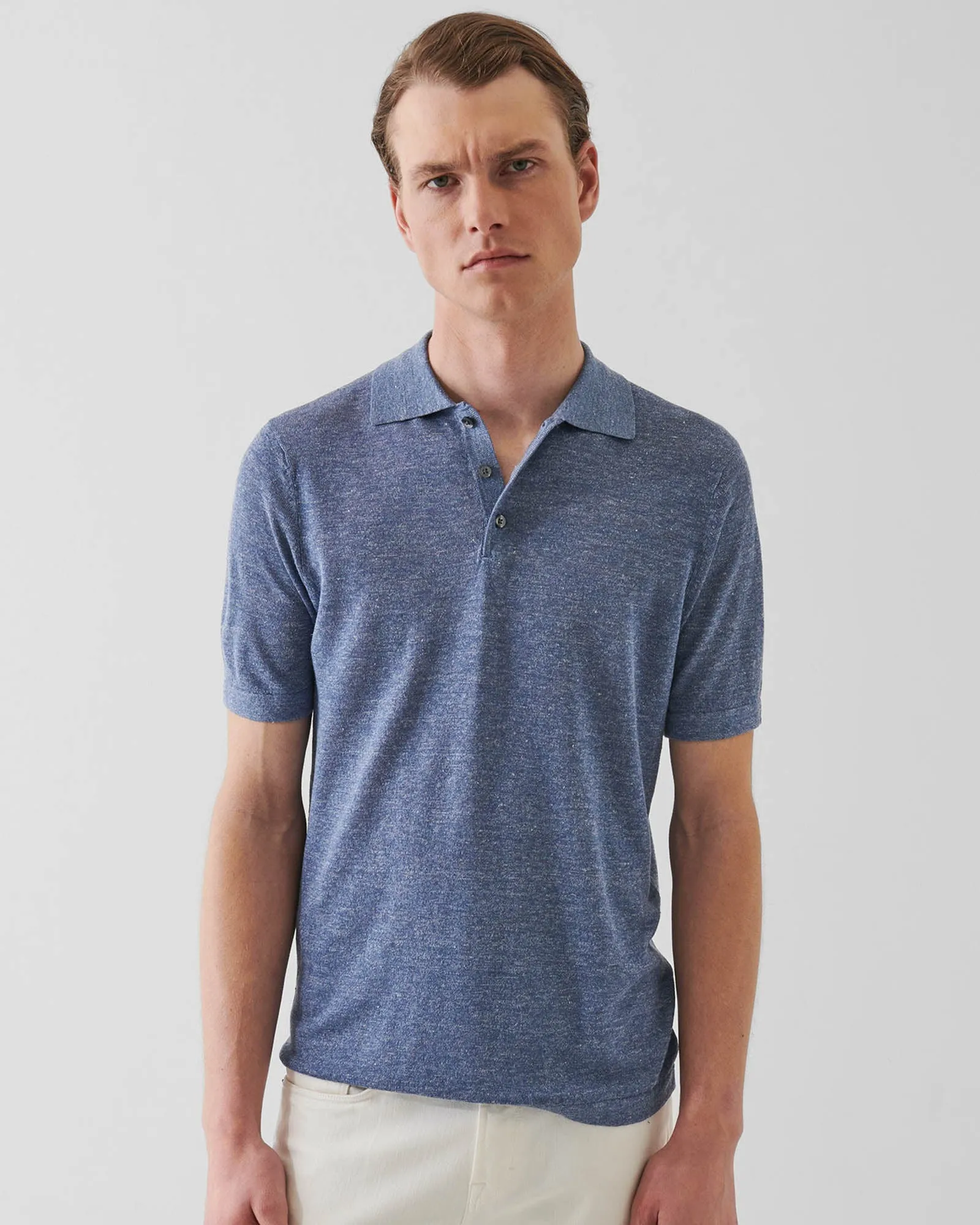 Short Sleeve Linen Silk Polo sold by TNT Fashion