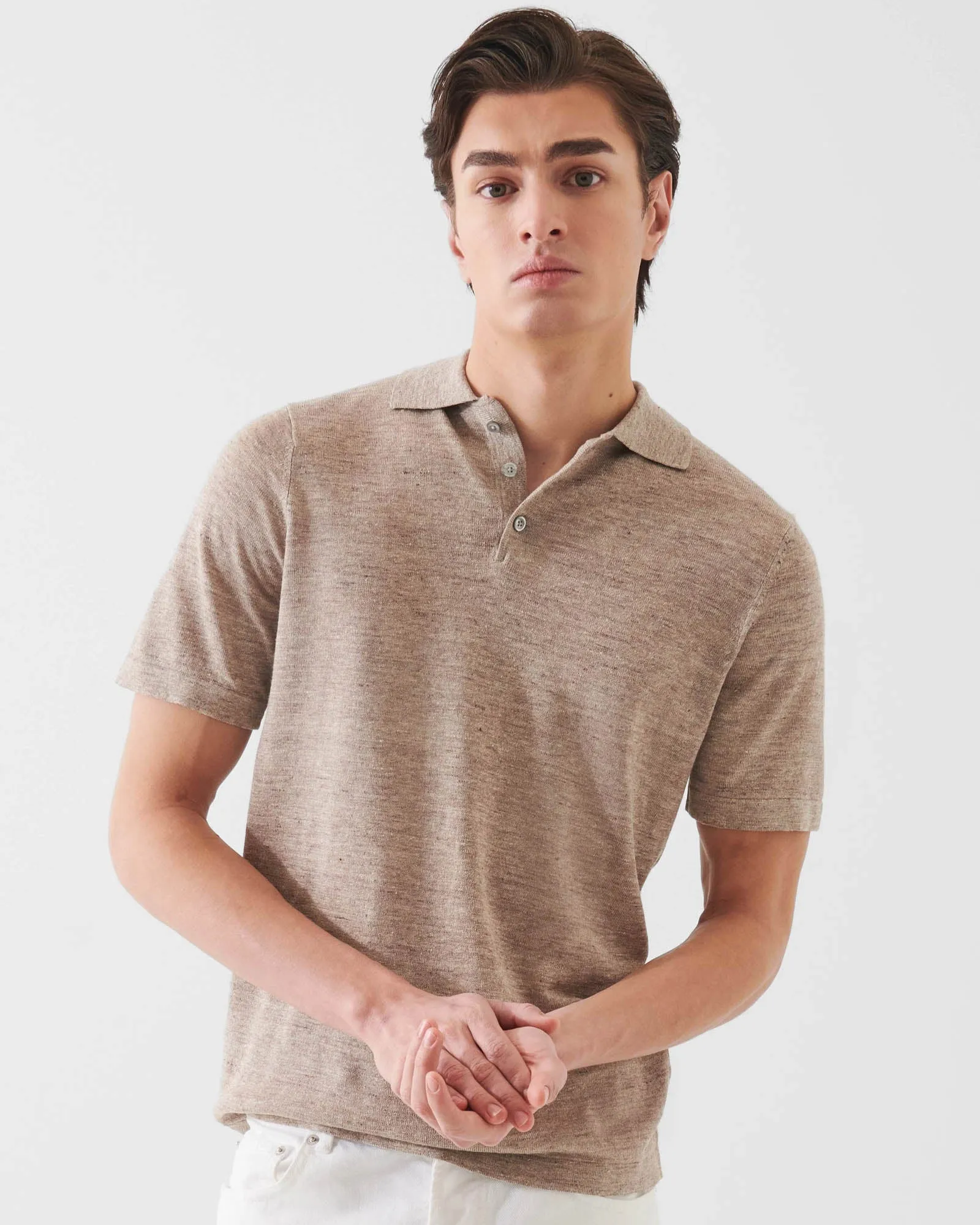 Short Sleeve Linen Silk Polo sold by TNT Fashion