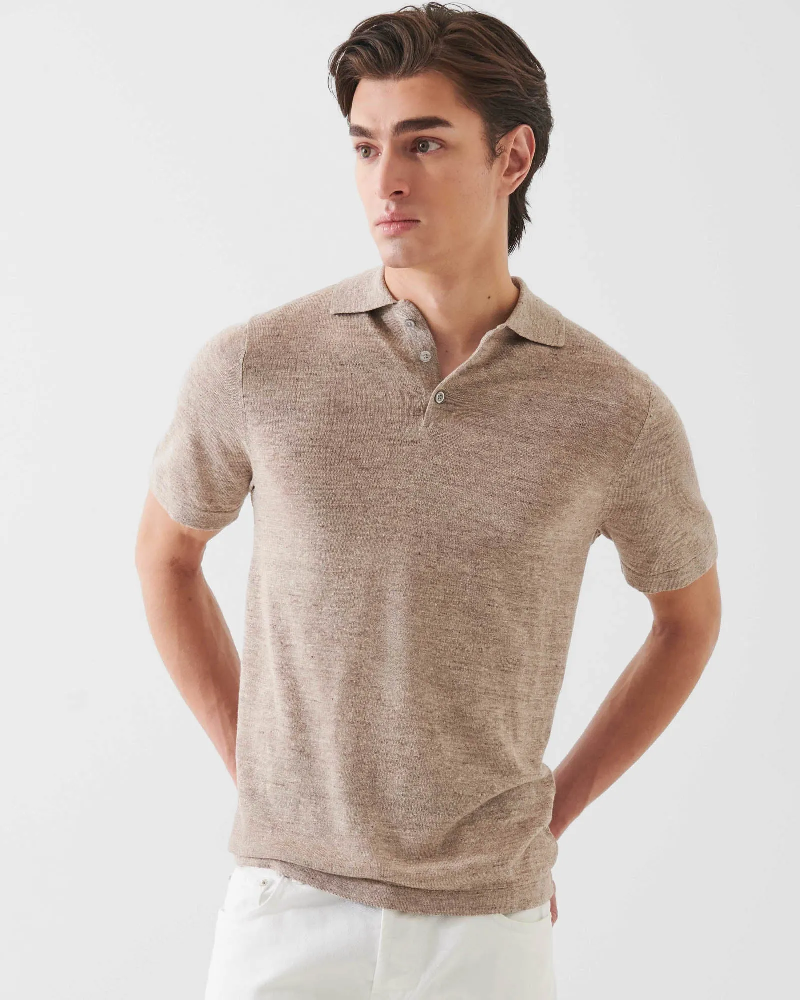 Short Sleeve Linen Silk Polo sold by TNT Fashion product image thumbnail 3