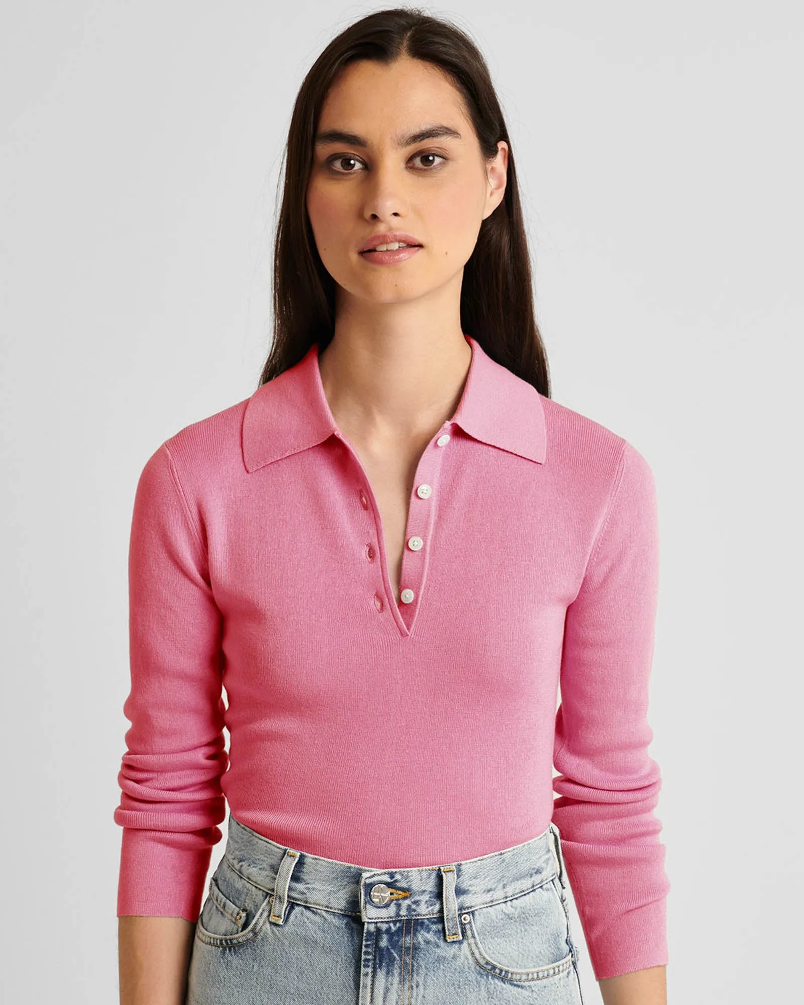 Silk Cashmere Ribbed Polo sold by TNT Fashion