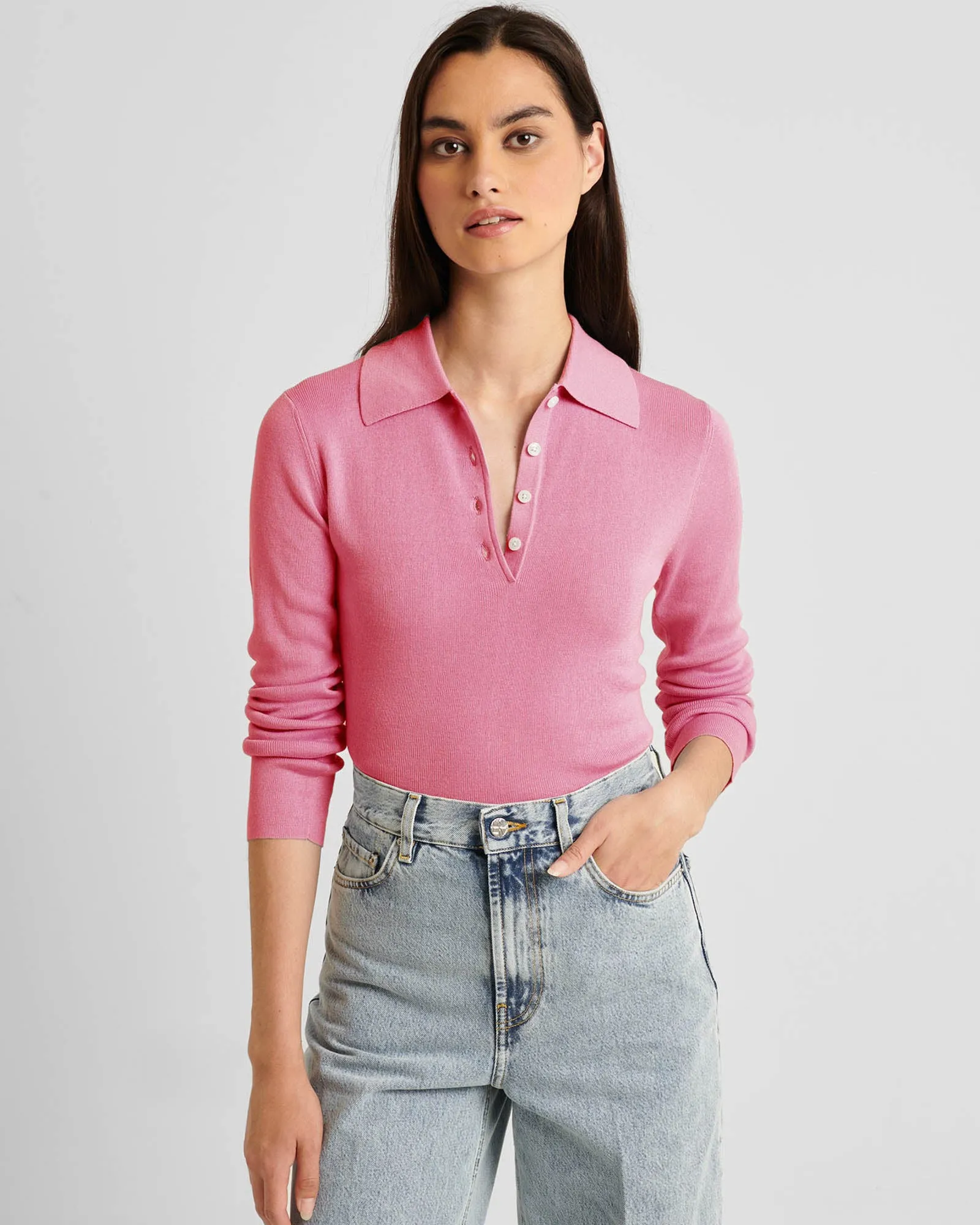 Silk Cashmere Ribbed Polo sold by TNT Fashion product image thumbnail 2