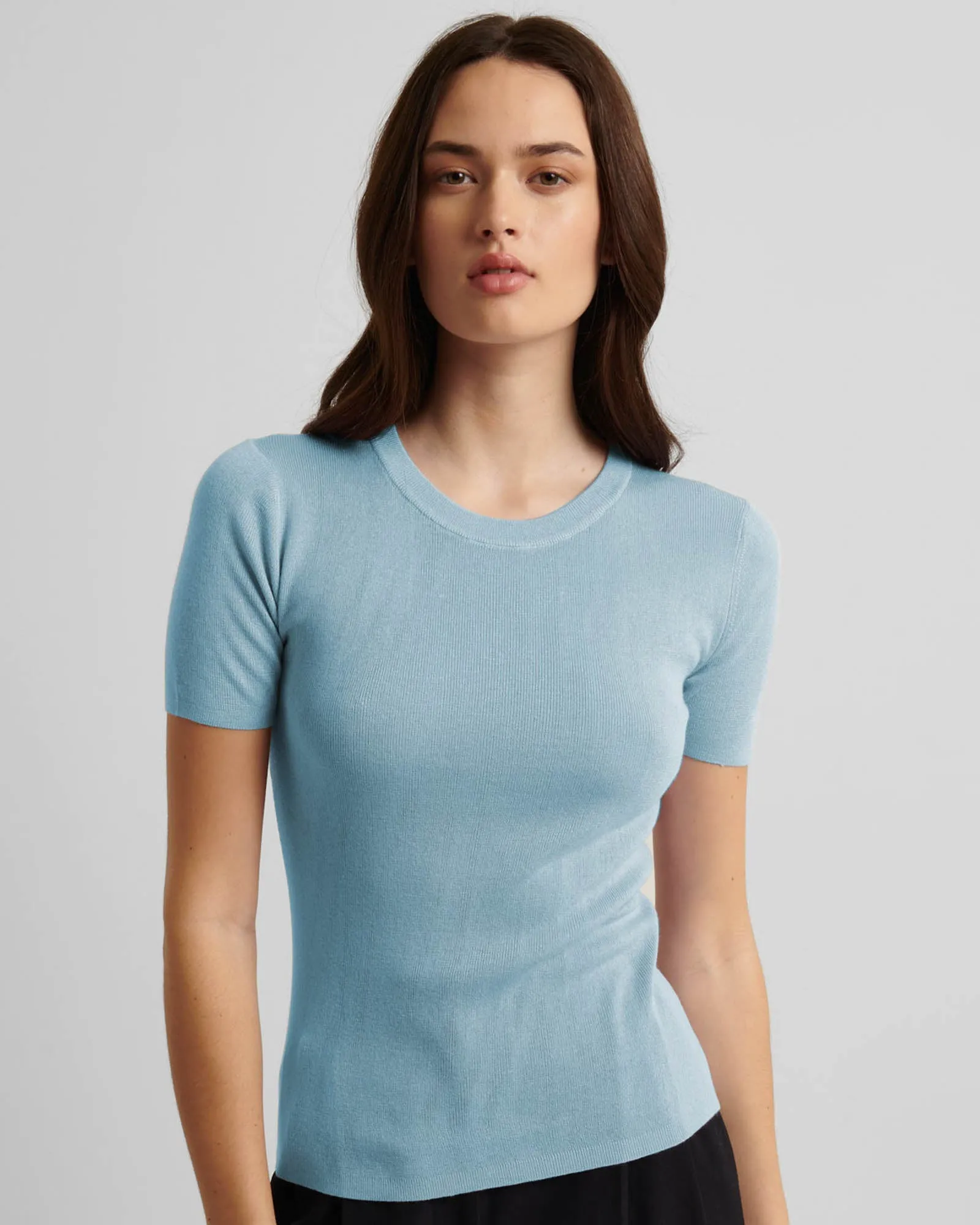Silk Cashmere Ribbed T-Shirt sold by TNT Fashion