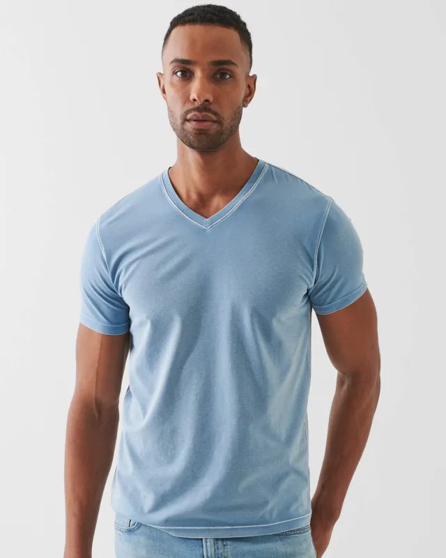 Short Sleeve Pima Old Wash V-Neck sold by TNT Fashion