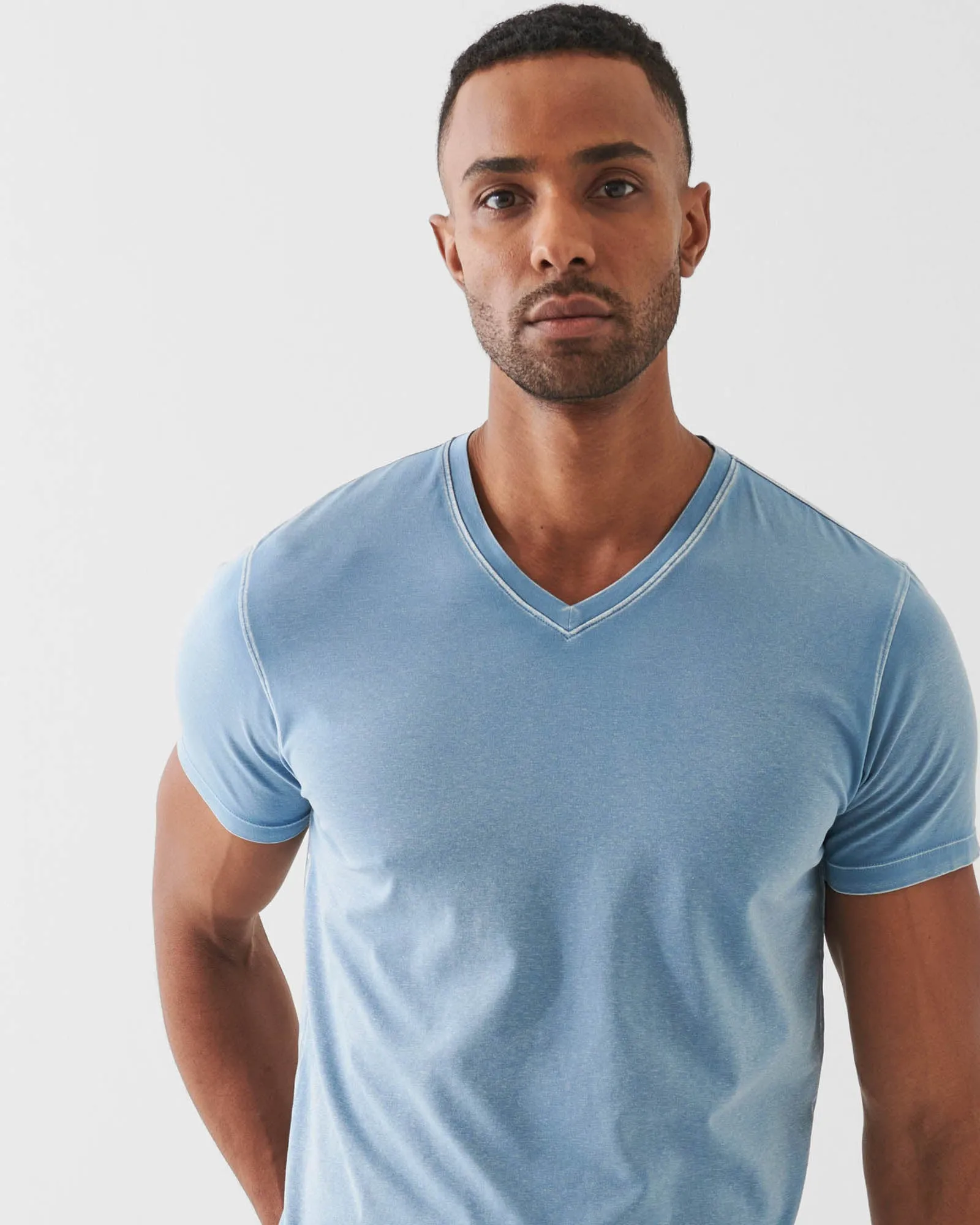 Short Sleeve Pima Old Wash V-Neck sold by TNT Fashion product image thumbnail 3