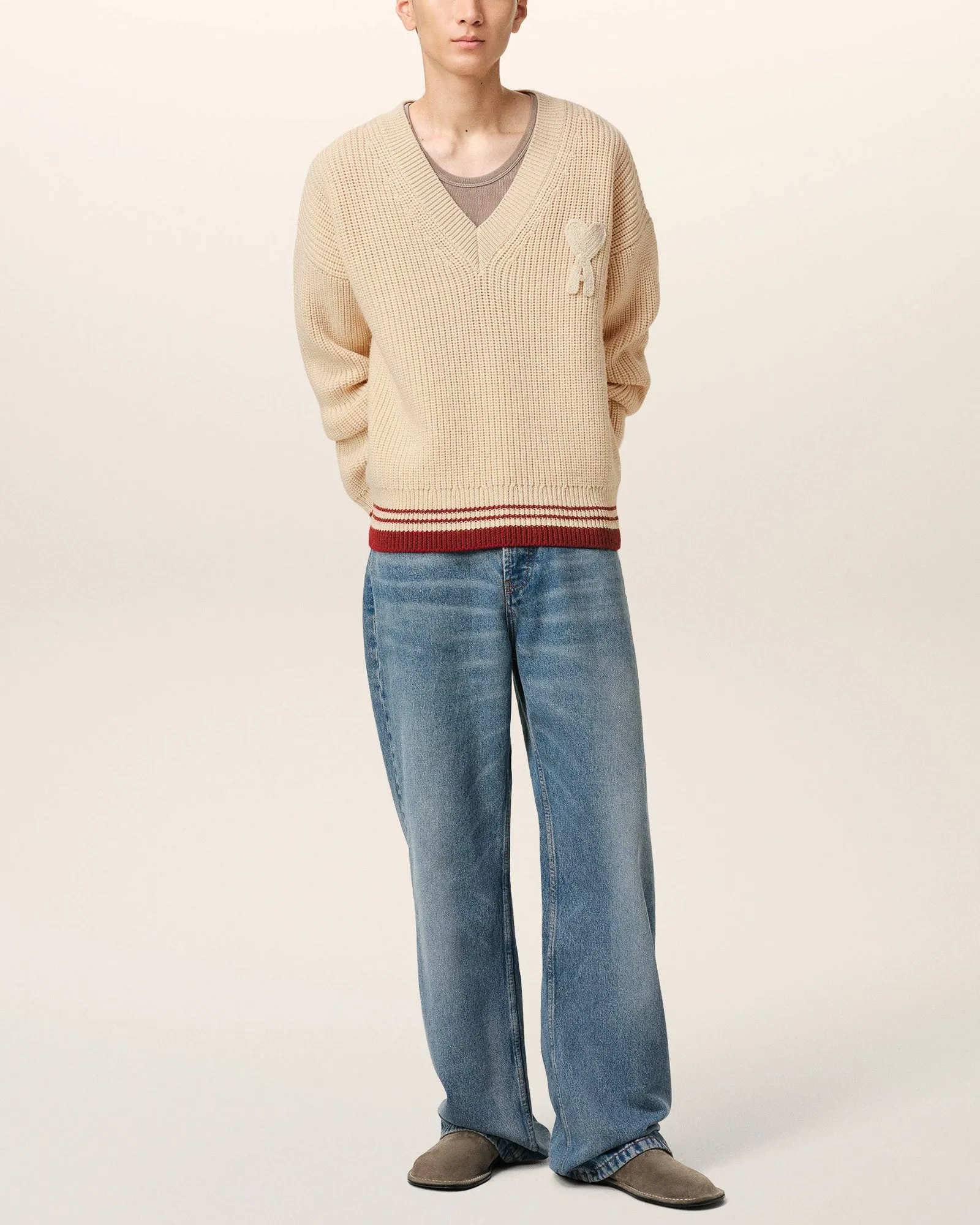 Ribbed V-Neck Sweater sold by TNT Fashion product image thumbnail 2