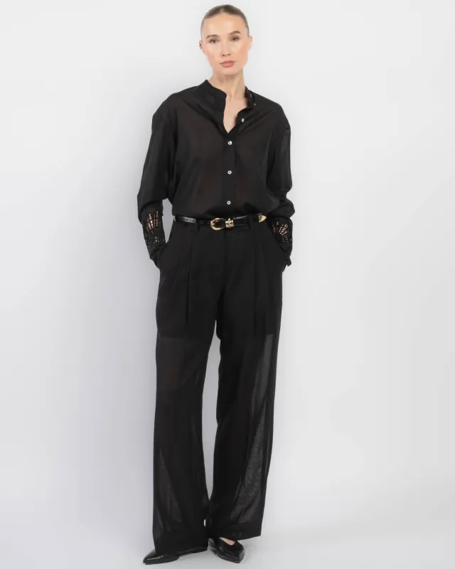 Floral Embroidery Voile Shirt sold by TNT Fashion