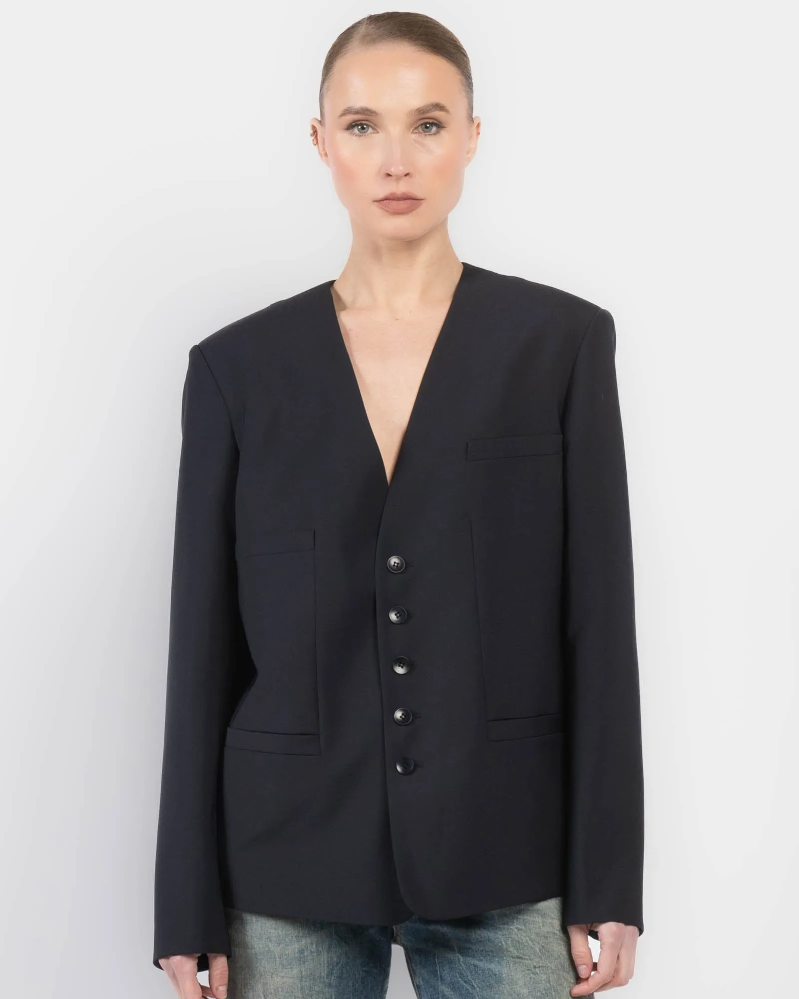 Tropical Collarless Vest sold by TNT Fashion