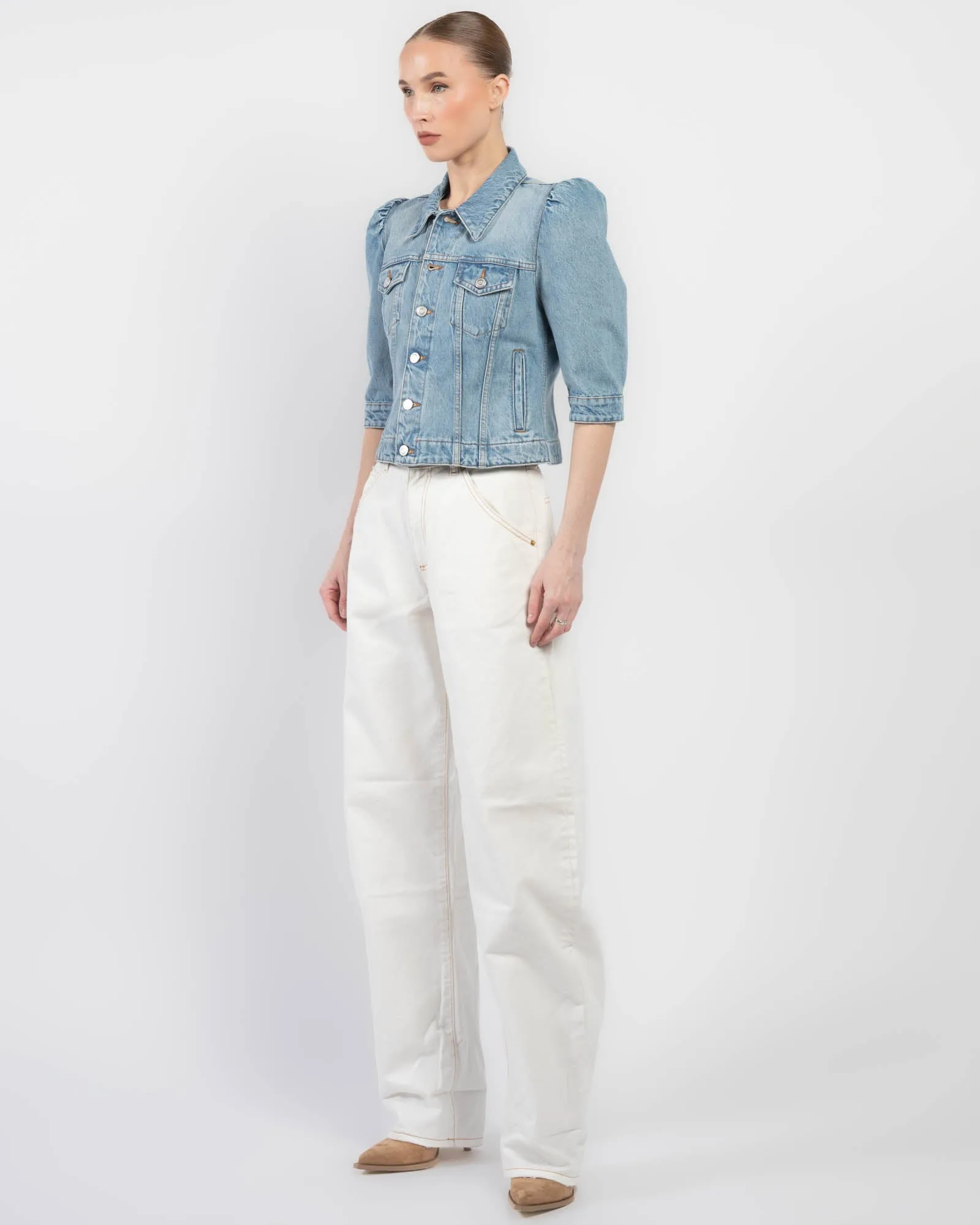 Slim Crop Denim Jacket sold by TNT Fashion product image thumbnail 4