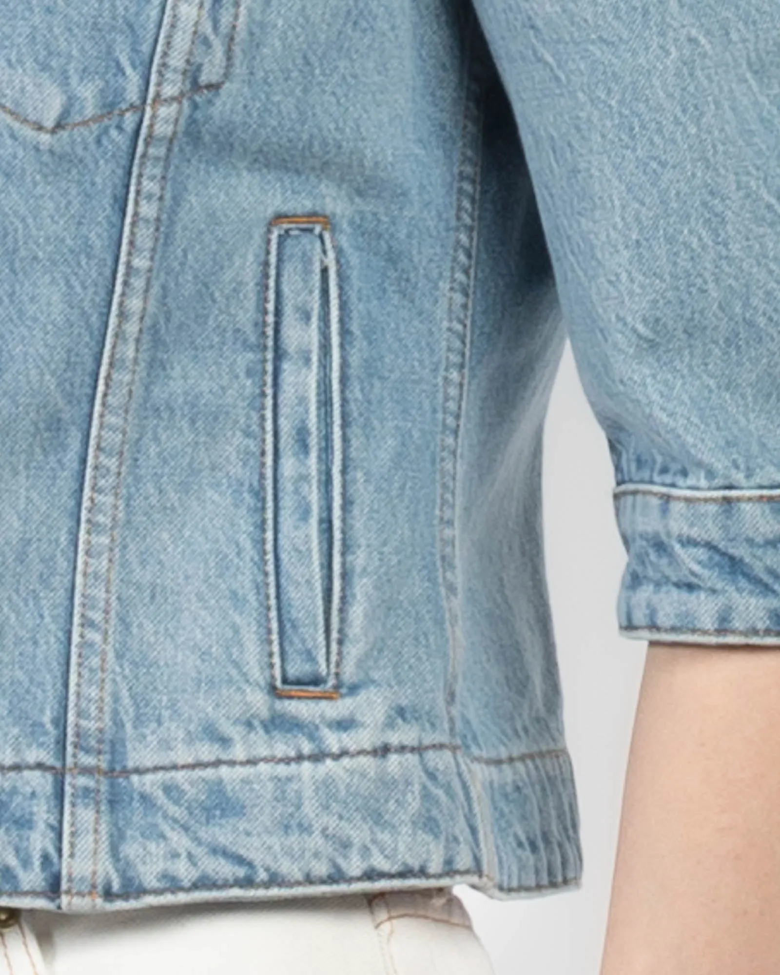 Slim Crop Denim Jacket sold by TNT Fashion product image thumbnail 5