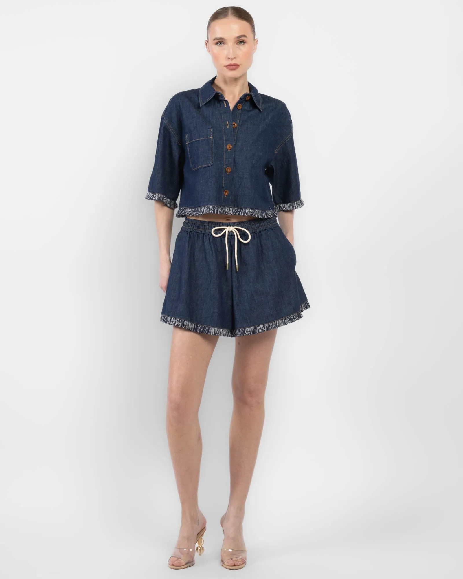 Rhiannon Fringe Denim Shorts sold by TNT Fashion product image thumbnail 2