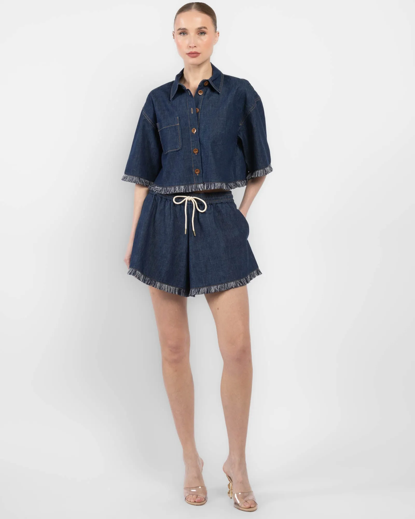 Rhiannon Fringe Denim Shirt sold by TNT Fashion product image thumbnail 2