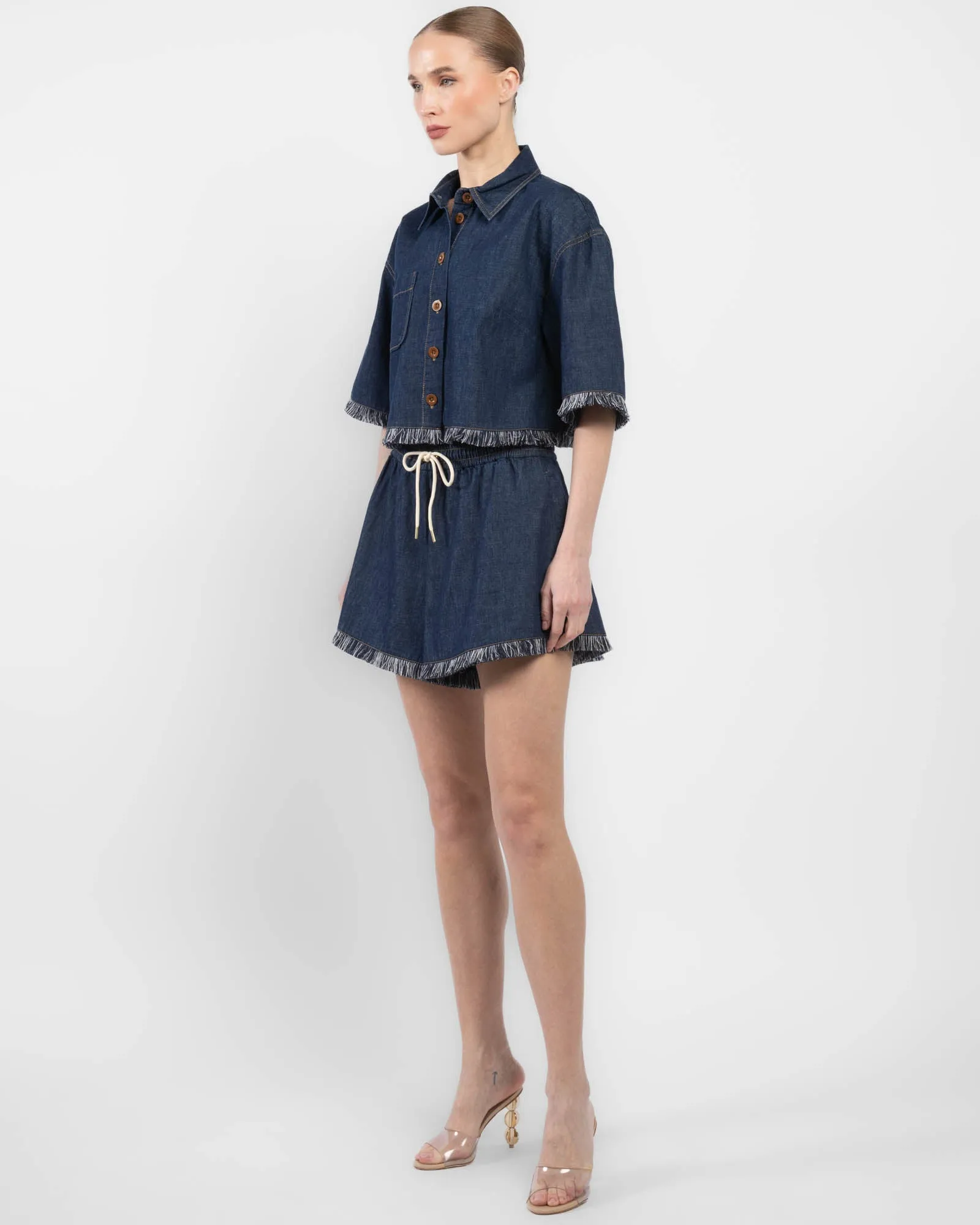 Rhiannon Fringe Denim Shirt sold by TNT Fashion product image thumbnail 4
