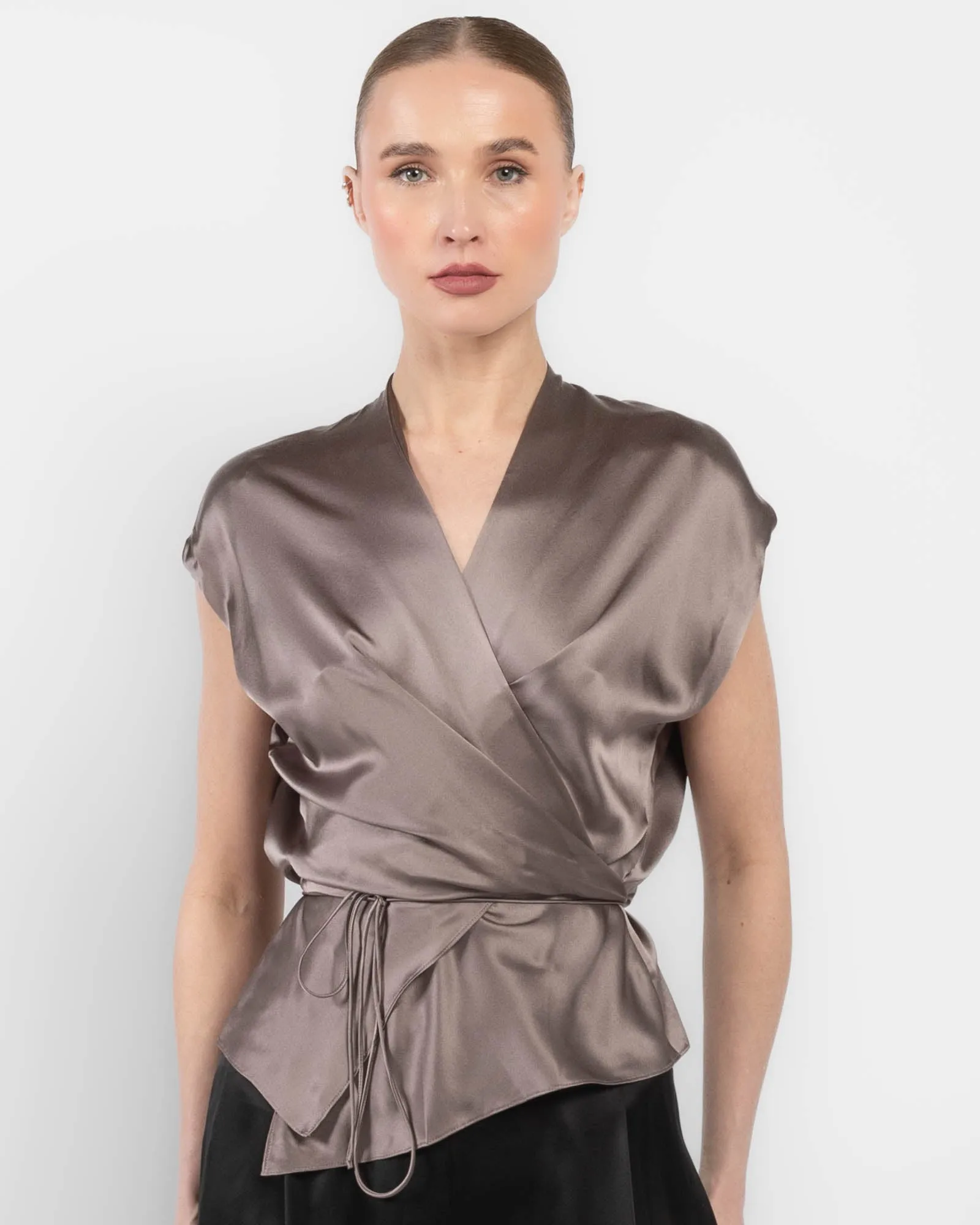 Drape Sleeve Wrap Blouse sold by TNT Fashion