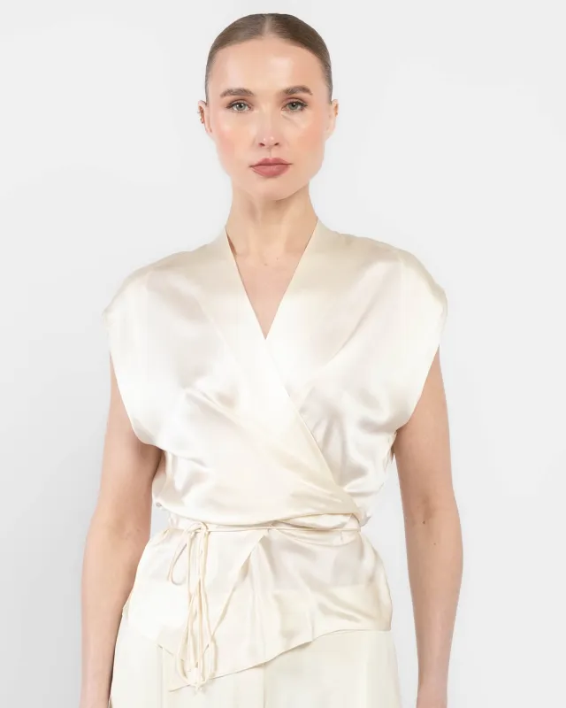 Drape Sleeve Wrap Blouse sold by TNT Fashion