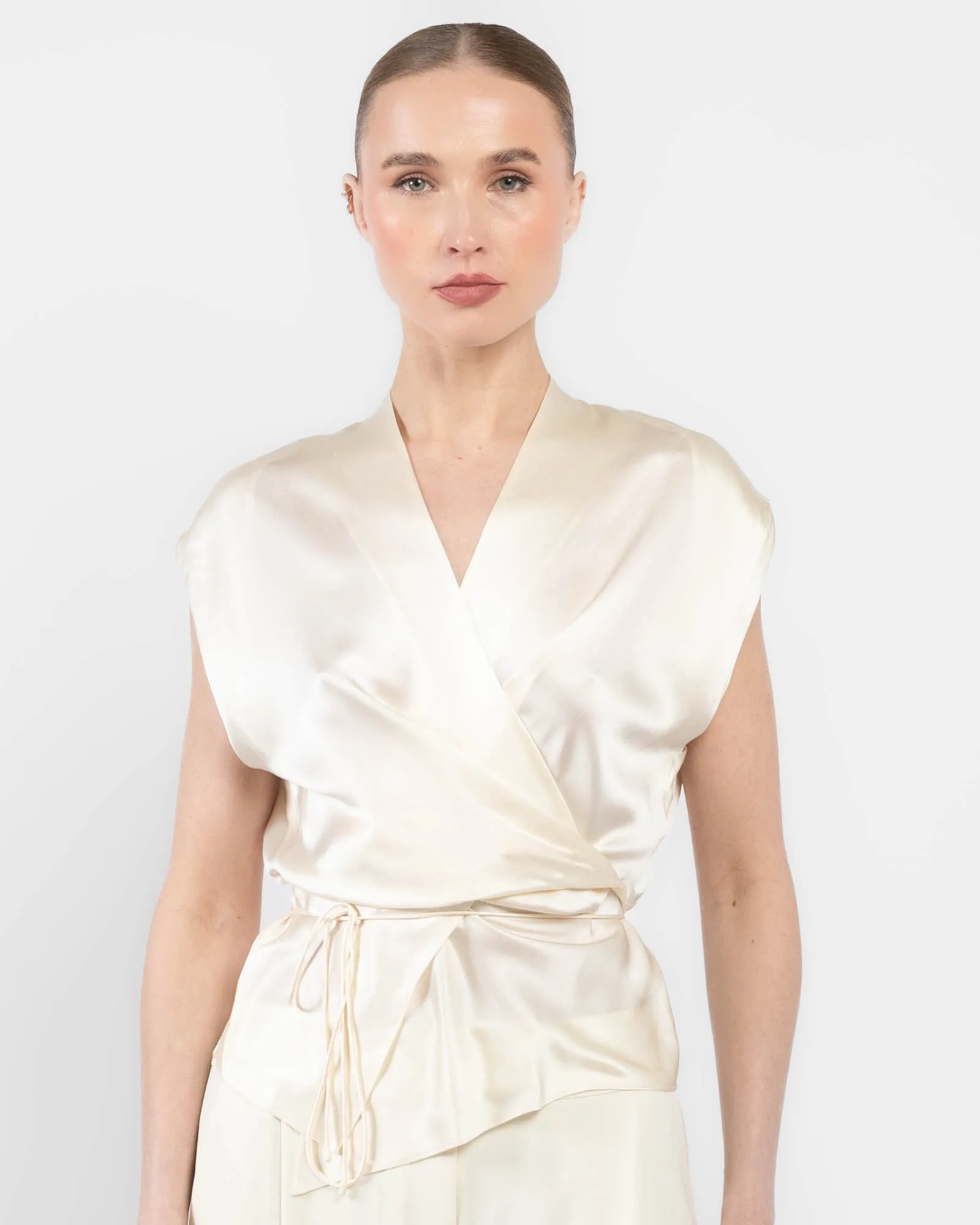 Drape Sleeve Wrap Blouse sold by TNT Fashion