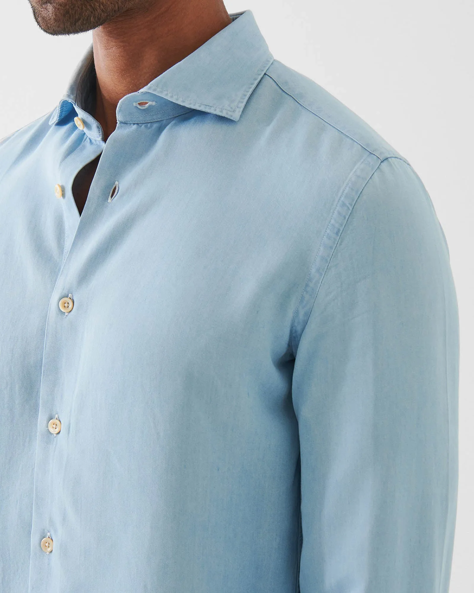 Long Sleeve Tencel Denim Shirt sold by TNT Fashion product image thumbnail 4