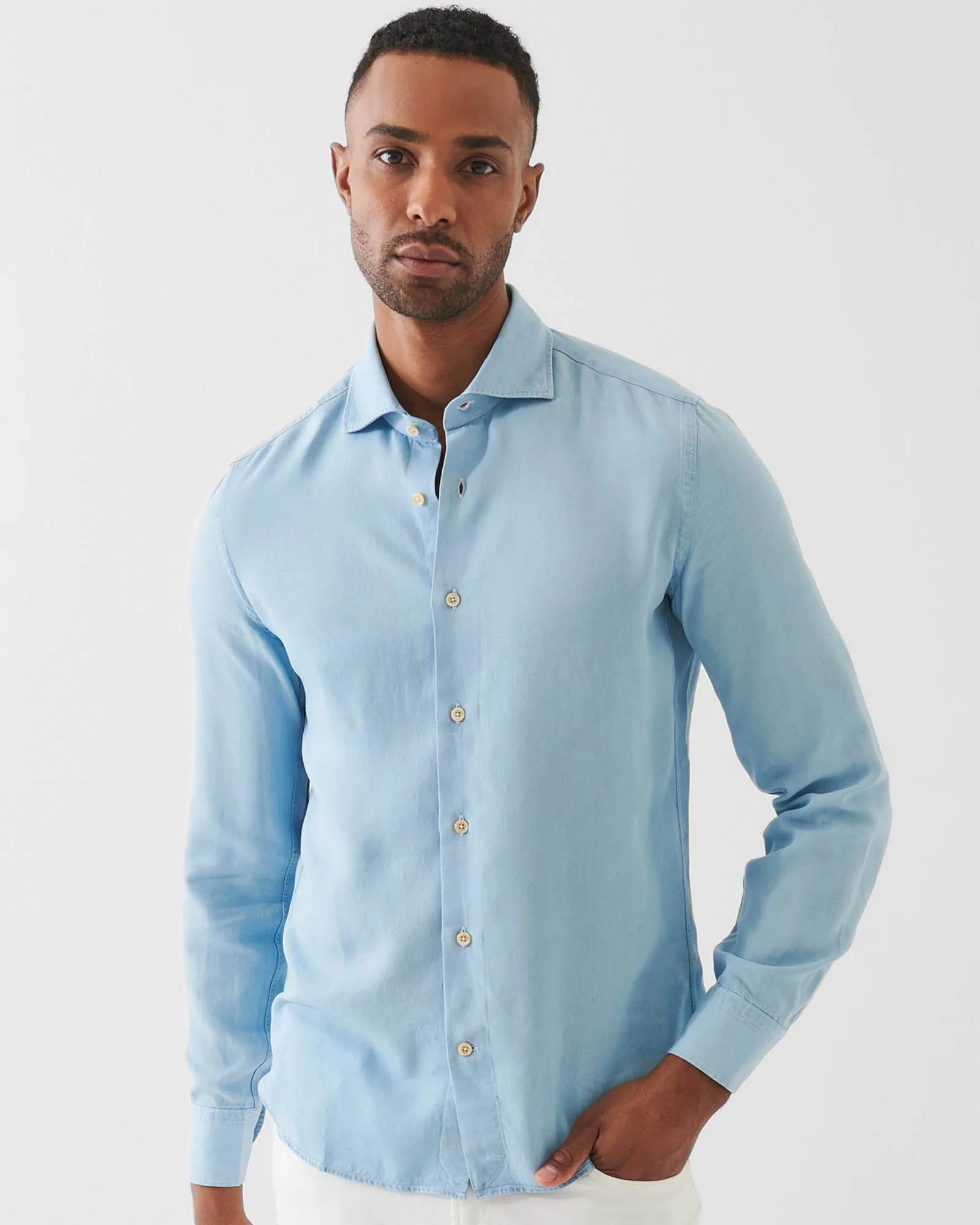 Long Sleeve Tencel Denim Shirt sold by TNT Fashion