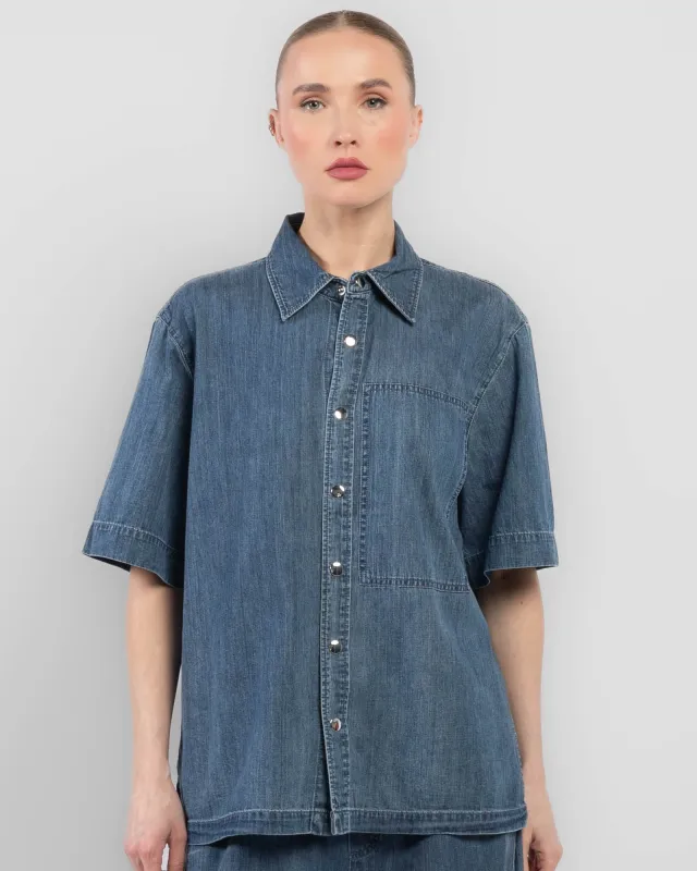 Classic Summer Denim Shirt sold by TNT Fashion