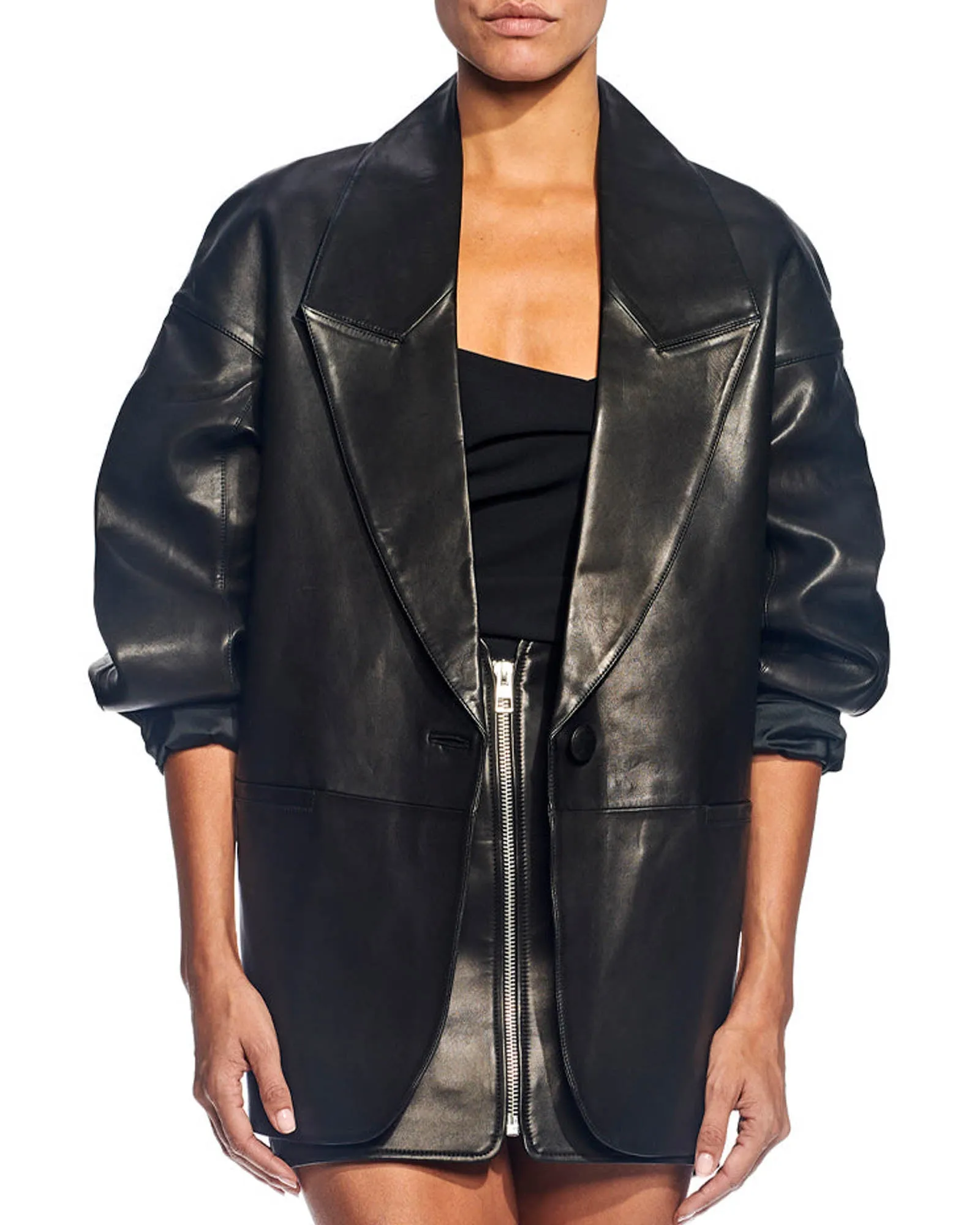 Slouch Leather Blazer sold by TNT Fashion
