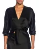 Long Sleeve Wrap Blouse sold by TNT Fashion