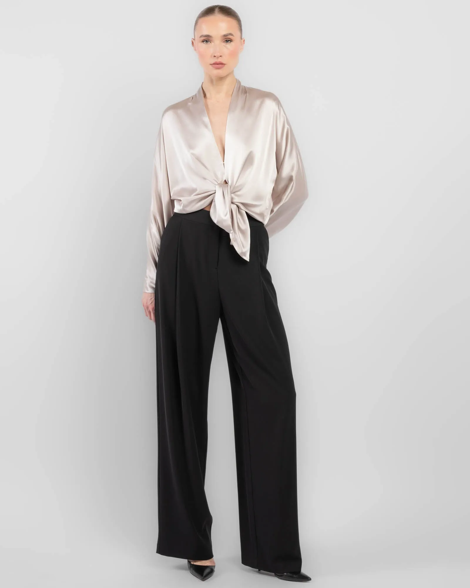 Long Sleeve Tie Front Top sold by TNT Fashion product image thumbnail 2