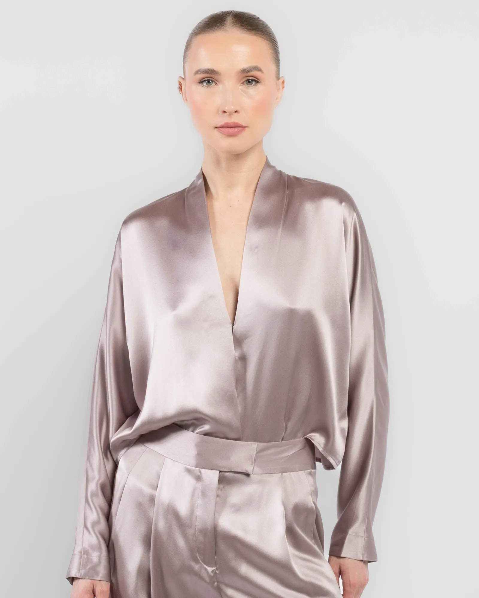 Long Sleeve Tie Front Blouse sold by TNT Fashion