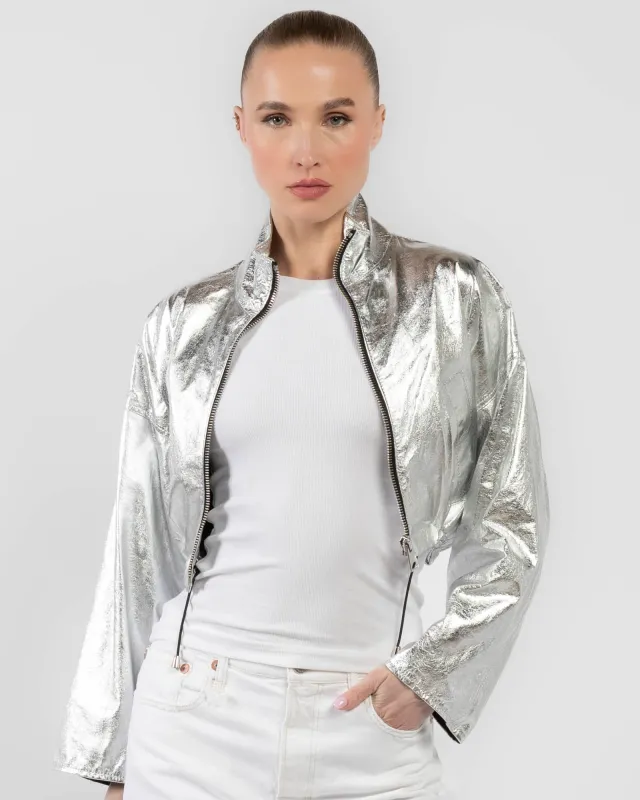 Metallic Leather Jacket sold by TNT Fashion