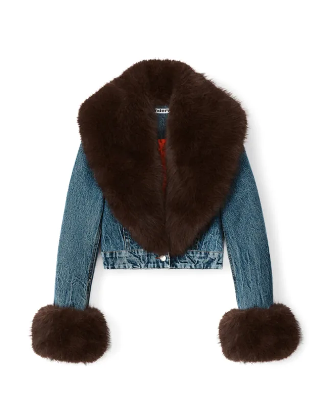 Fur Collar Denim Jacket sold by TNT Fashion