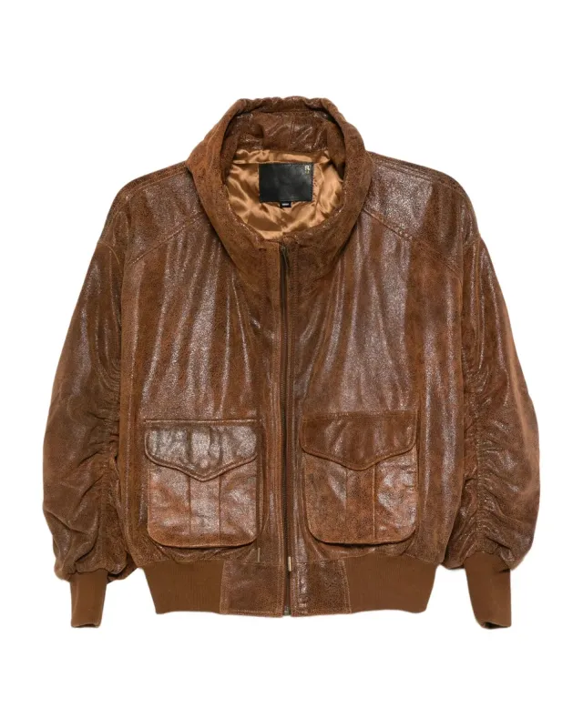 Leather Oversized Bomber sold by TNT Fashion