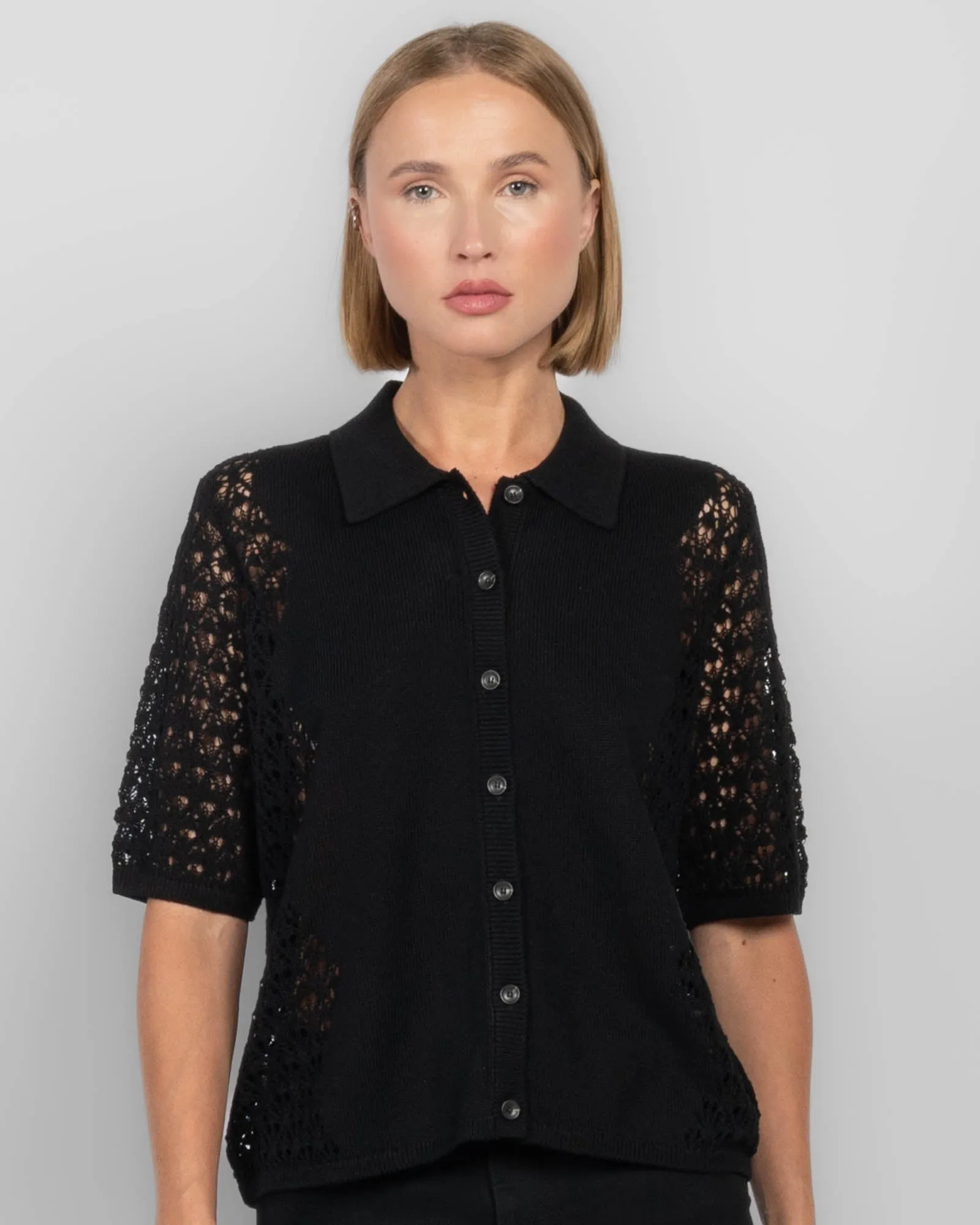 Lace Polo Cardigan sold by TNT Fashion