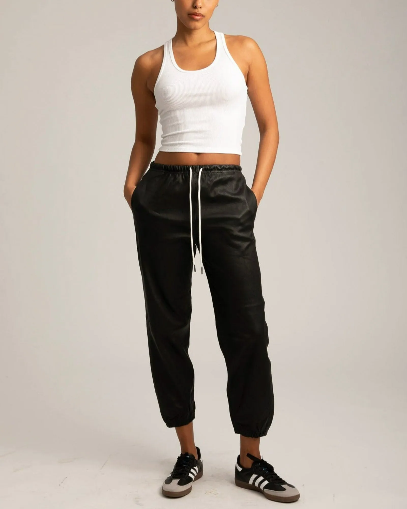 Leather Drawstring Joggers sold by TNT Fashion product image thumbnail 2