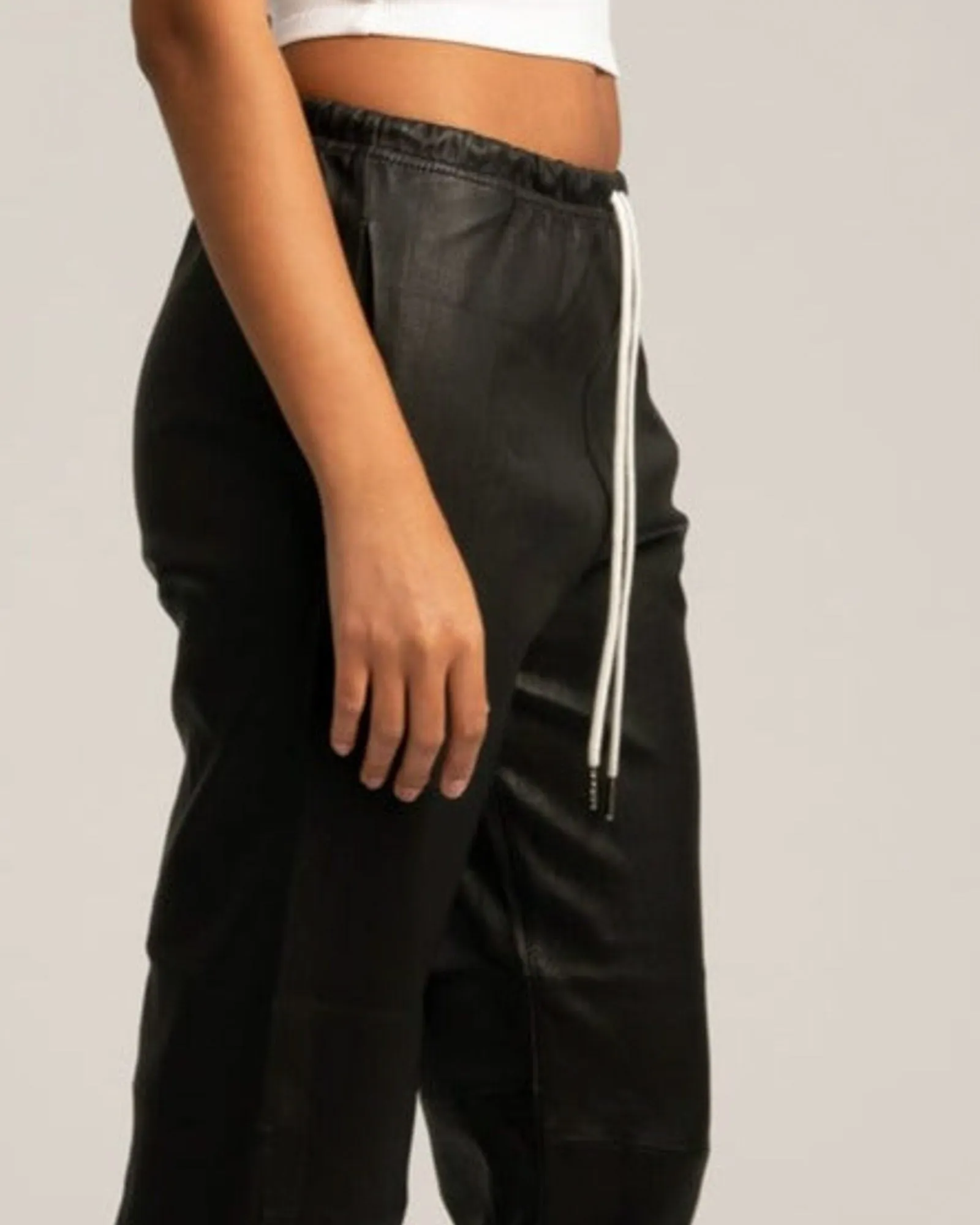 Leather Drawstring Joggers sold by TNT Fashion product image thumbnail 5