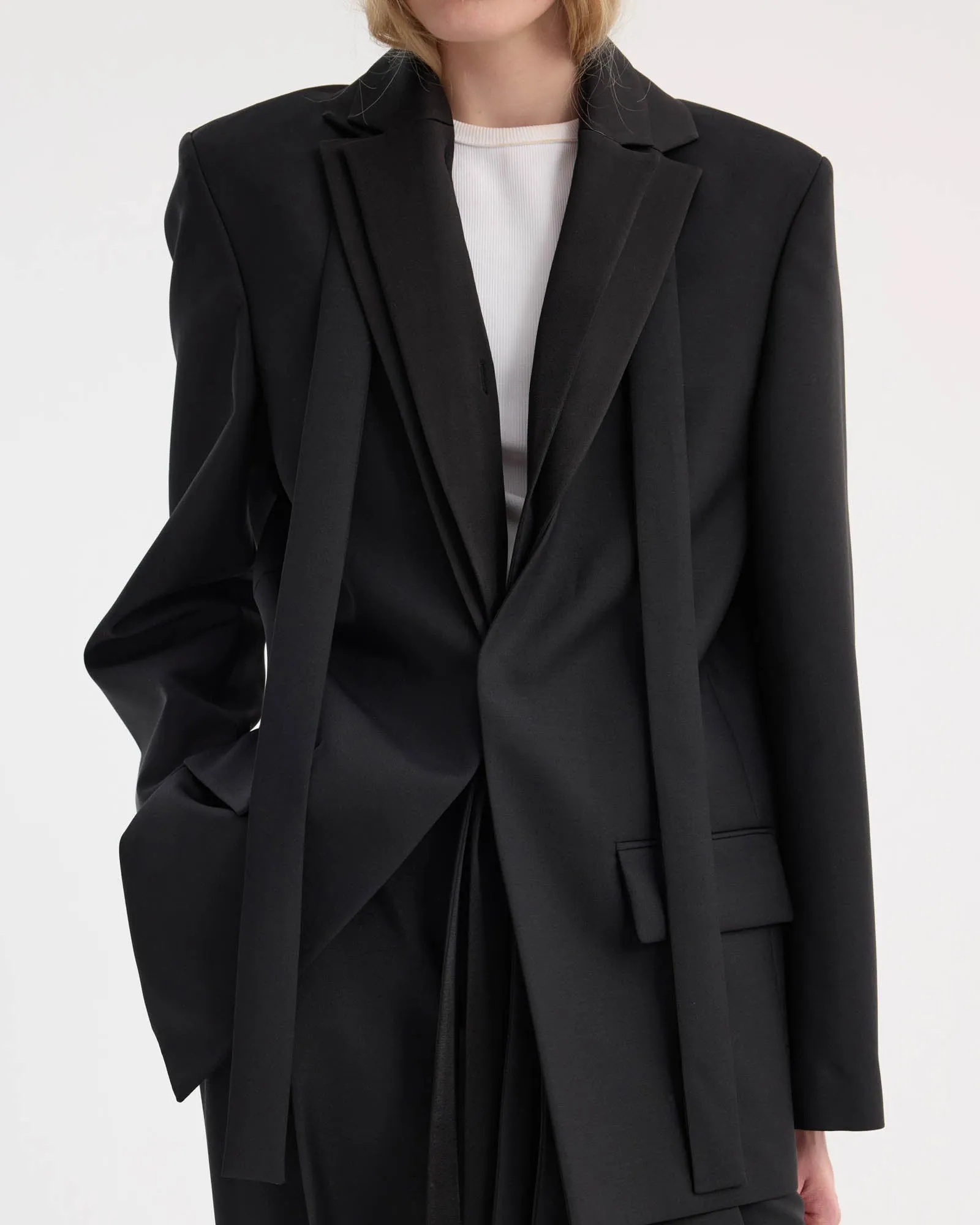 Deconstructed Satin Lapel Suit sold by TNT Fashion product image thumbnail 5