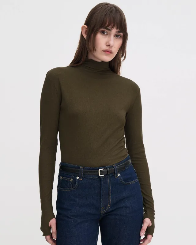 Rib Mock Neck Top sold by TNT Fashion