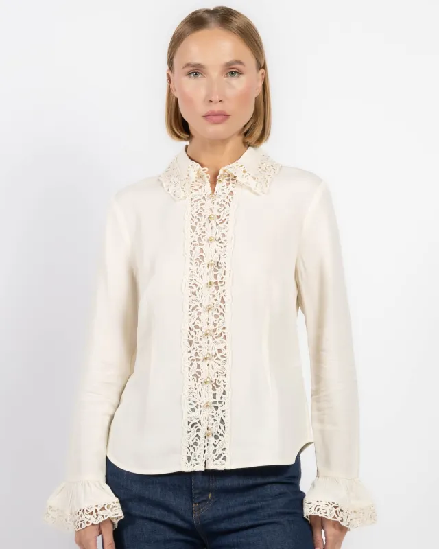 Lace Trim Shirt sold by TNT Fashion