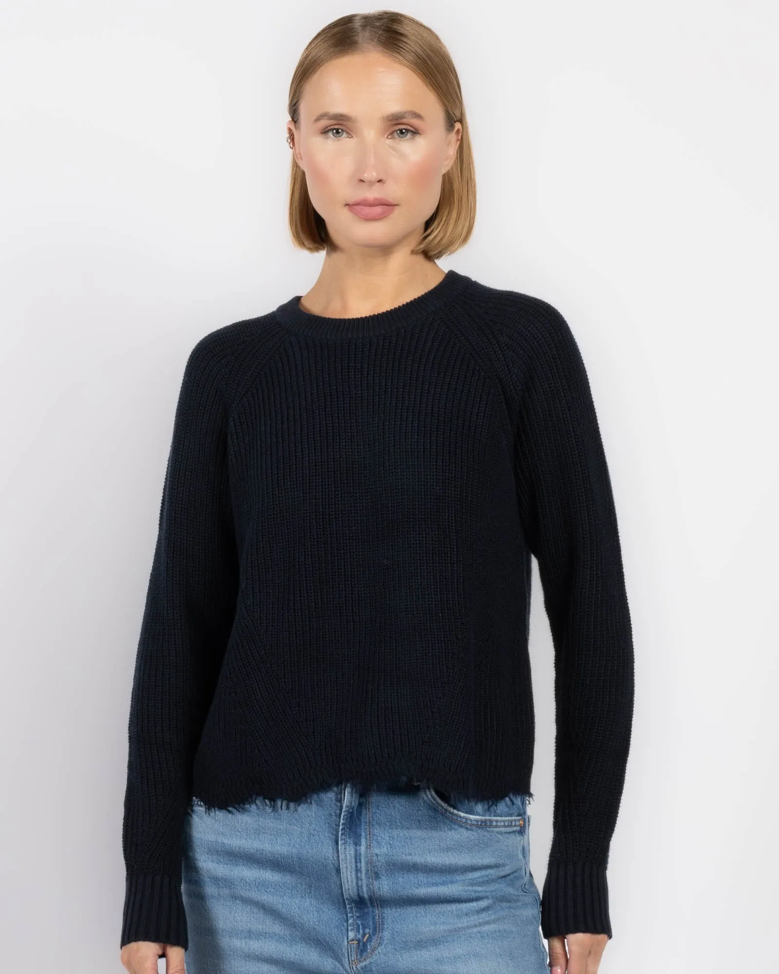 Distressed Scallop Shaker Sweater sold by TNT Fashion