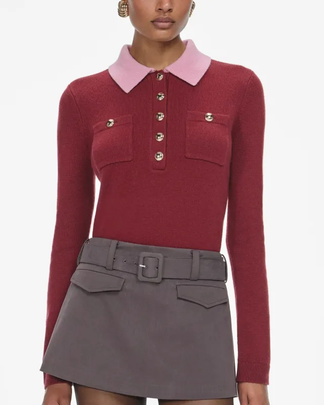 Contrast Collar Top sold by TNT Fashion