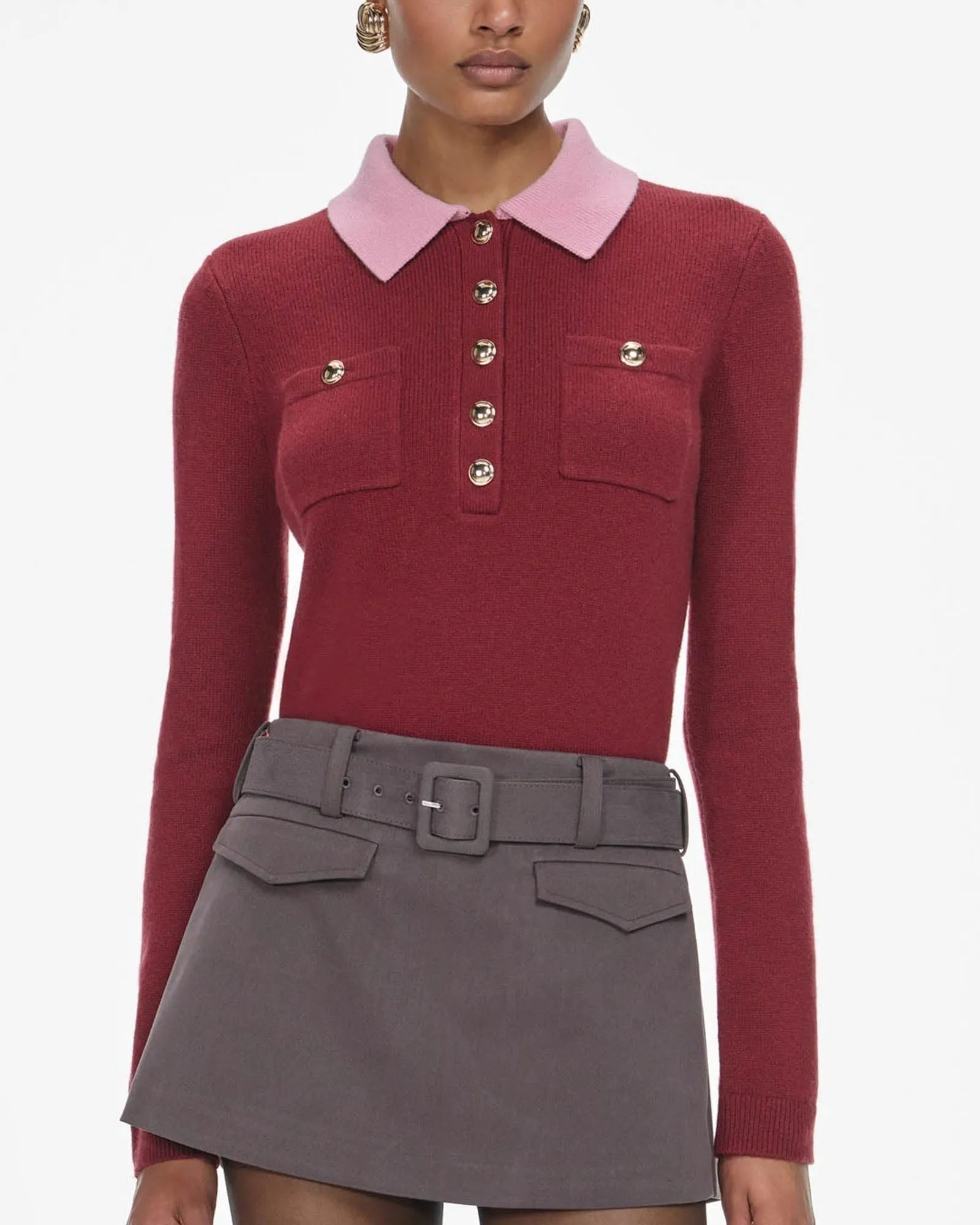 Contrast Collar Top sold by TNT Fashion