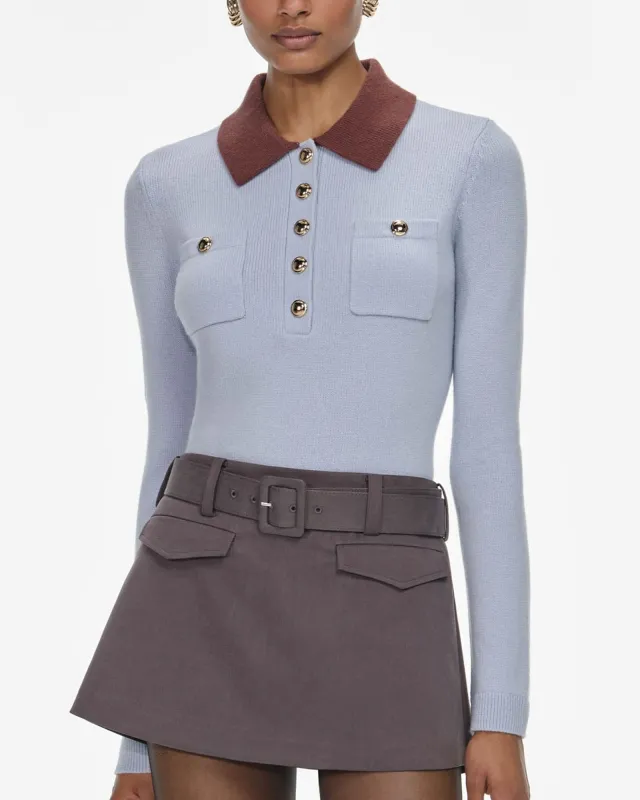 Contrast Collar Top sold by TNT Fashion