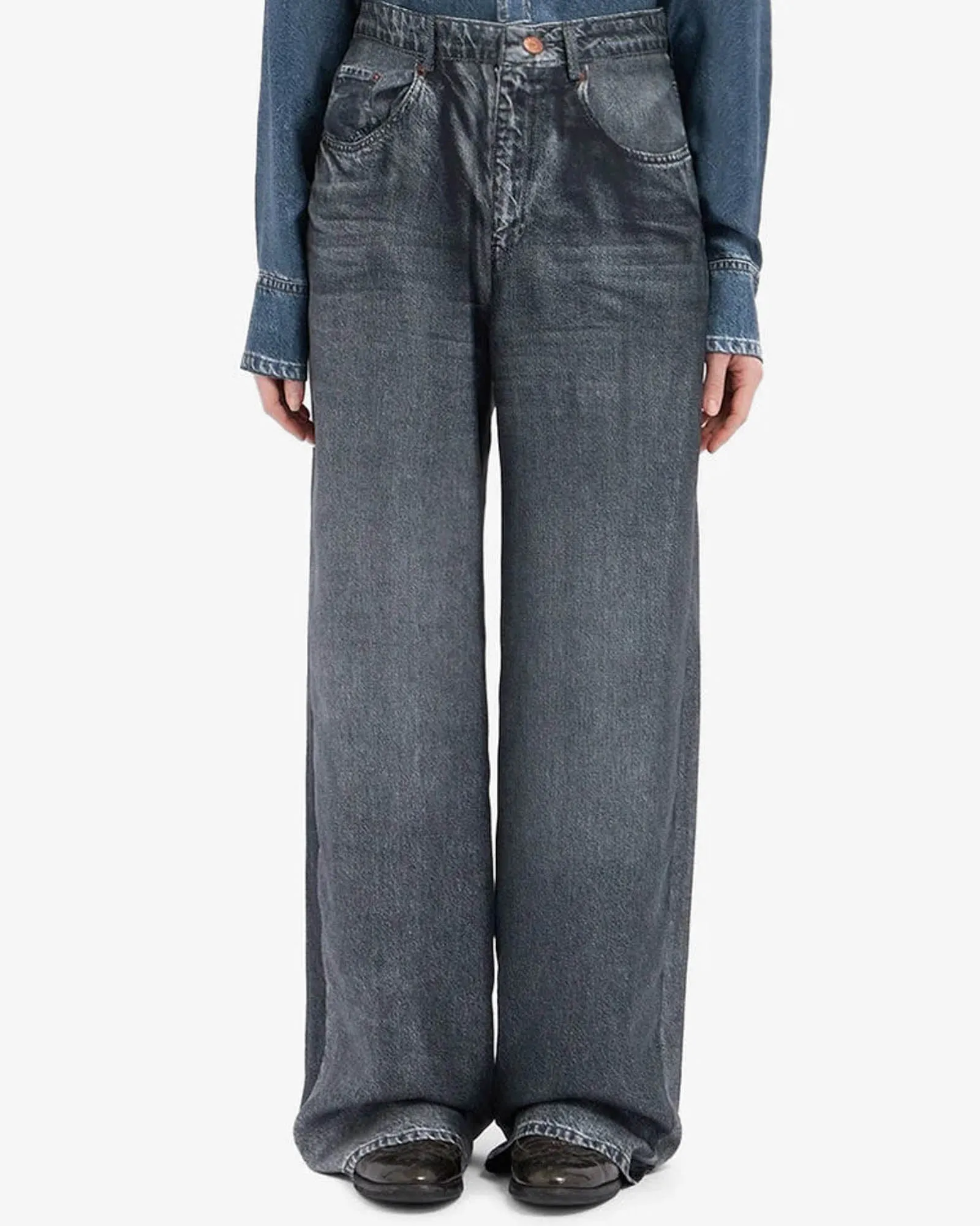 Denim Printed Pants sold by TNT Fashion