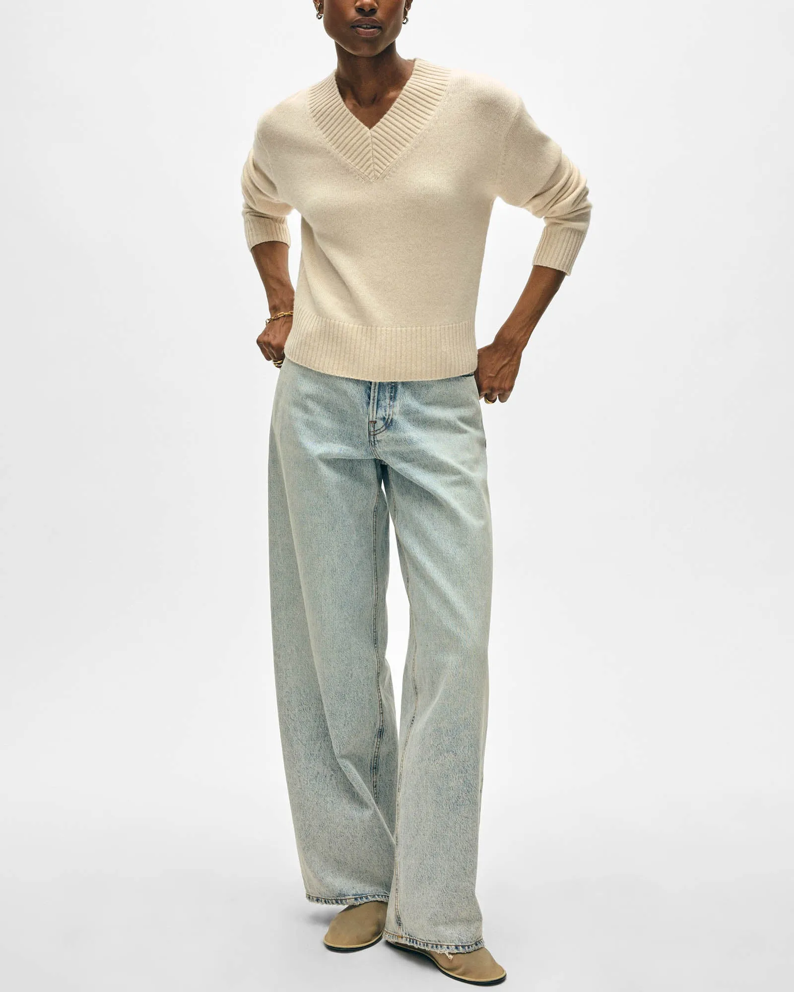 Rib V-Neck Sweater sold by TNT Fashion product image thumbnail 2