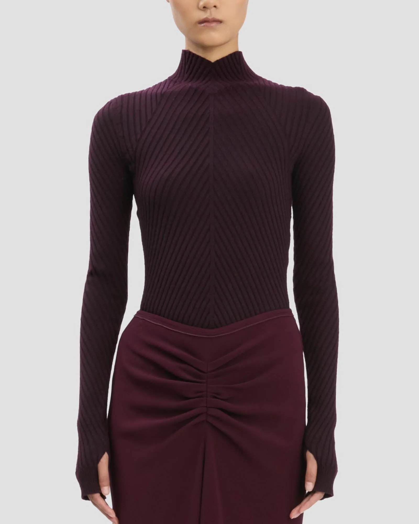 Ribbed Long Sleeve Polo Top sold by TNT Fashion