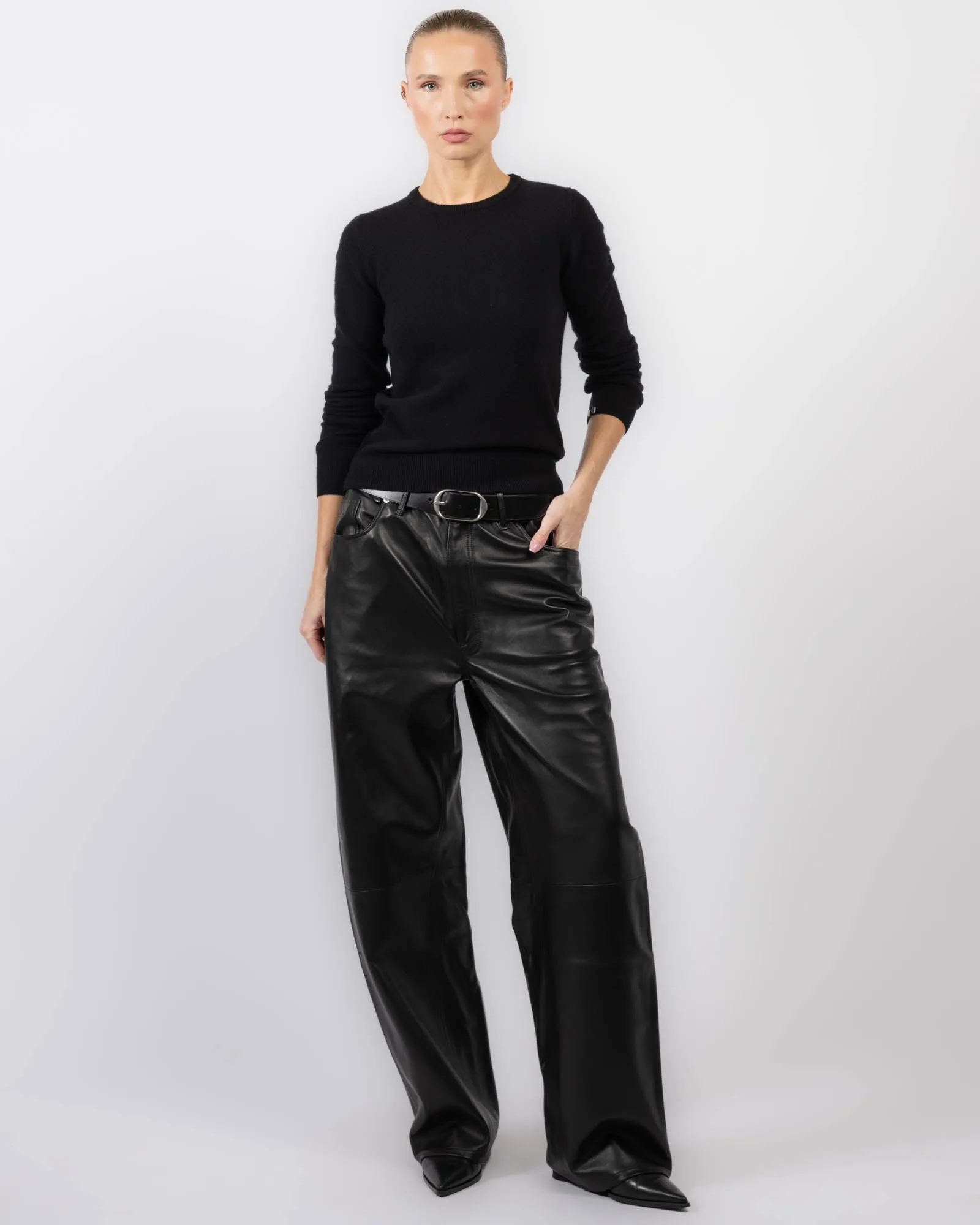 Straight Baggy Leather Pants sold by TNT Fashion product image thumbnail 2