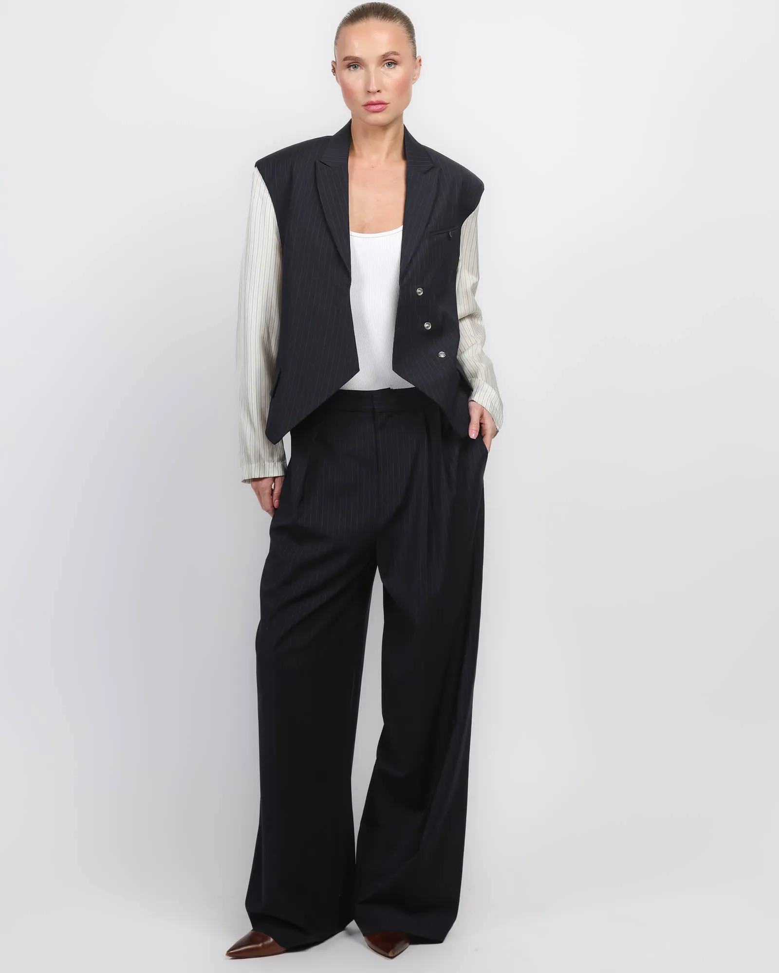 Mier Pinstripe Blazer sold by TNT Fashion product image thumbnail 2
